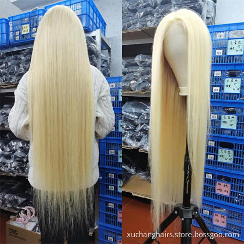 Dropshipping wholesale lace front wigs stock light color blonde 613 full lace wigs glueless human hair wigs hd lace pre plucked